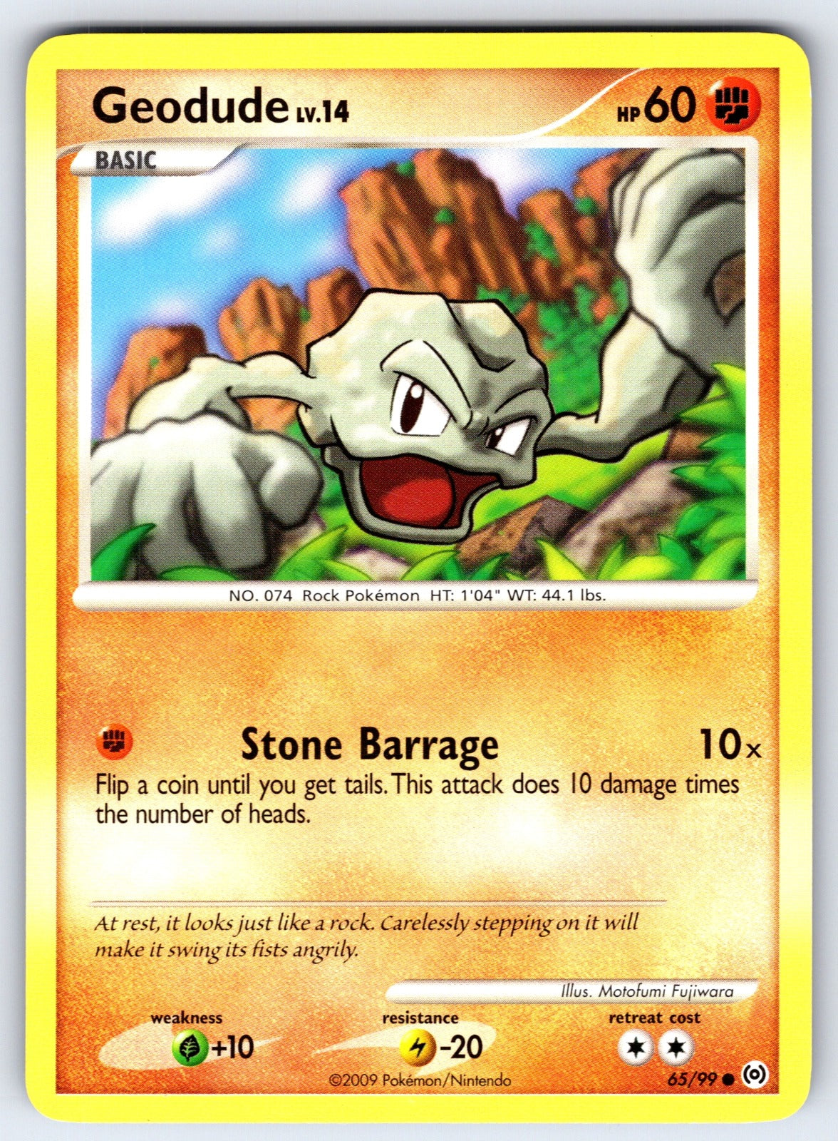 Geodude Common Arceus 65/99 LP 2009