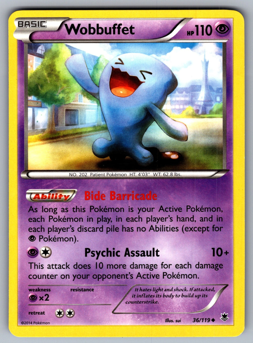 Wobbuffet Uncommon XY - Phantom Forces 36/119 LP 2014