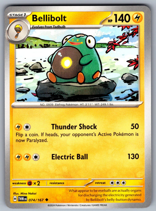 Bellibolt Uncommon SV06: Twilight Masquerade 074/167 NM 2024