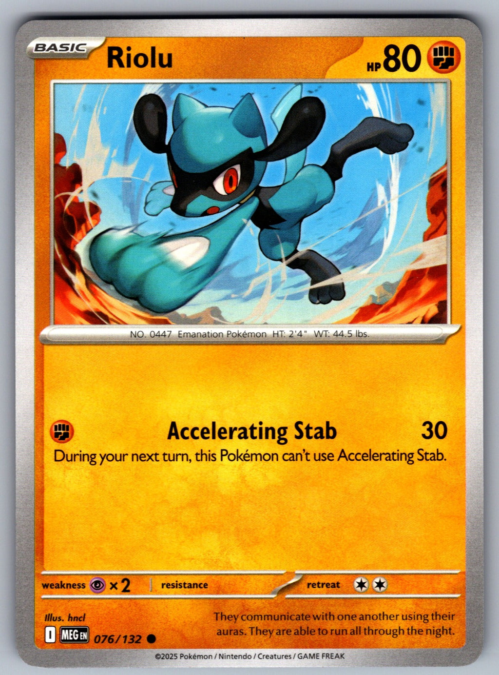 Riolu Common ME01: Mega Evolution 076/132 NM 2025