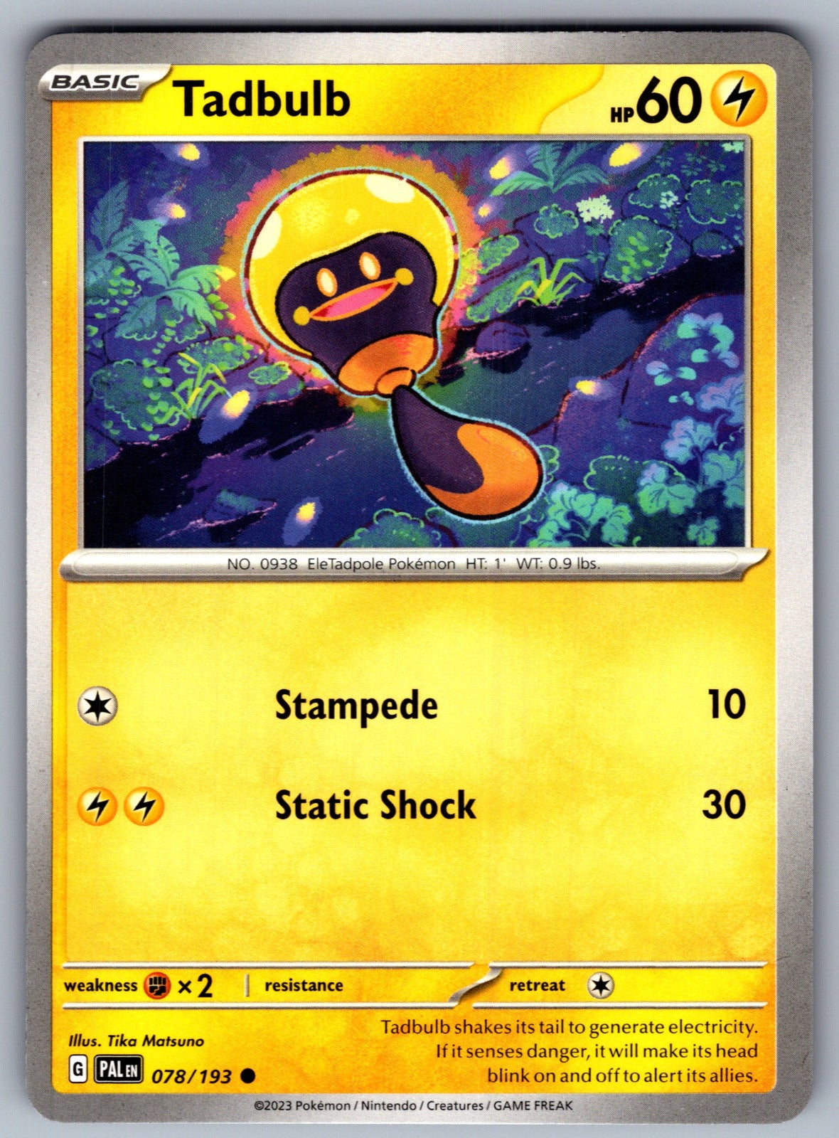 Tadbulb Common SV02: Paldea Evolved 078/193 NM 2023