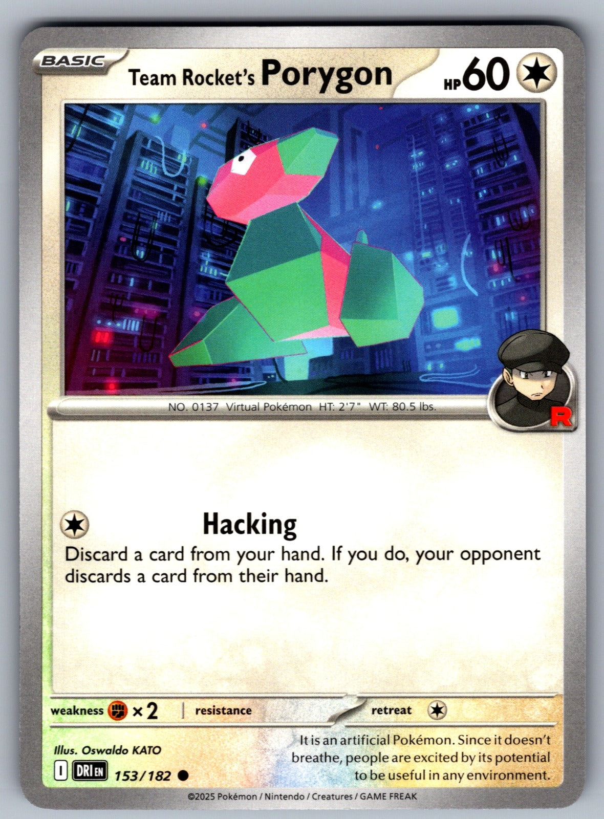 Team Rocket's Porygon Common SV10: Destined Rivals 153/182 NM 2025