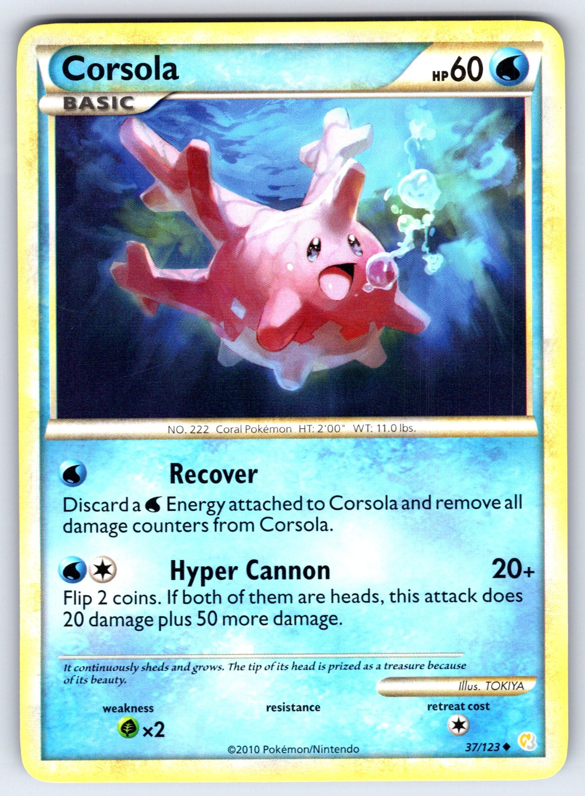 Corsola Uncommon HeartGold SoulSilver 37/123 LP 2010