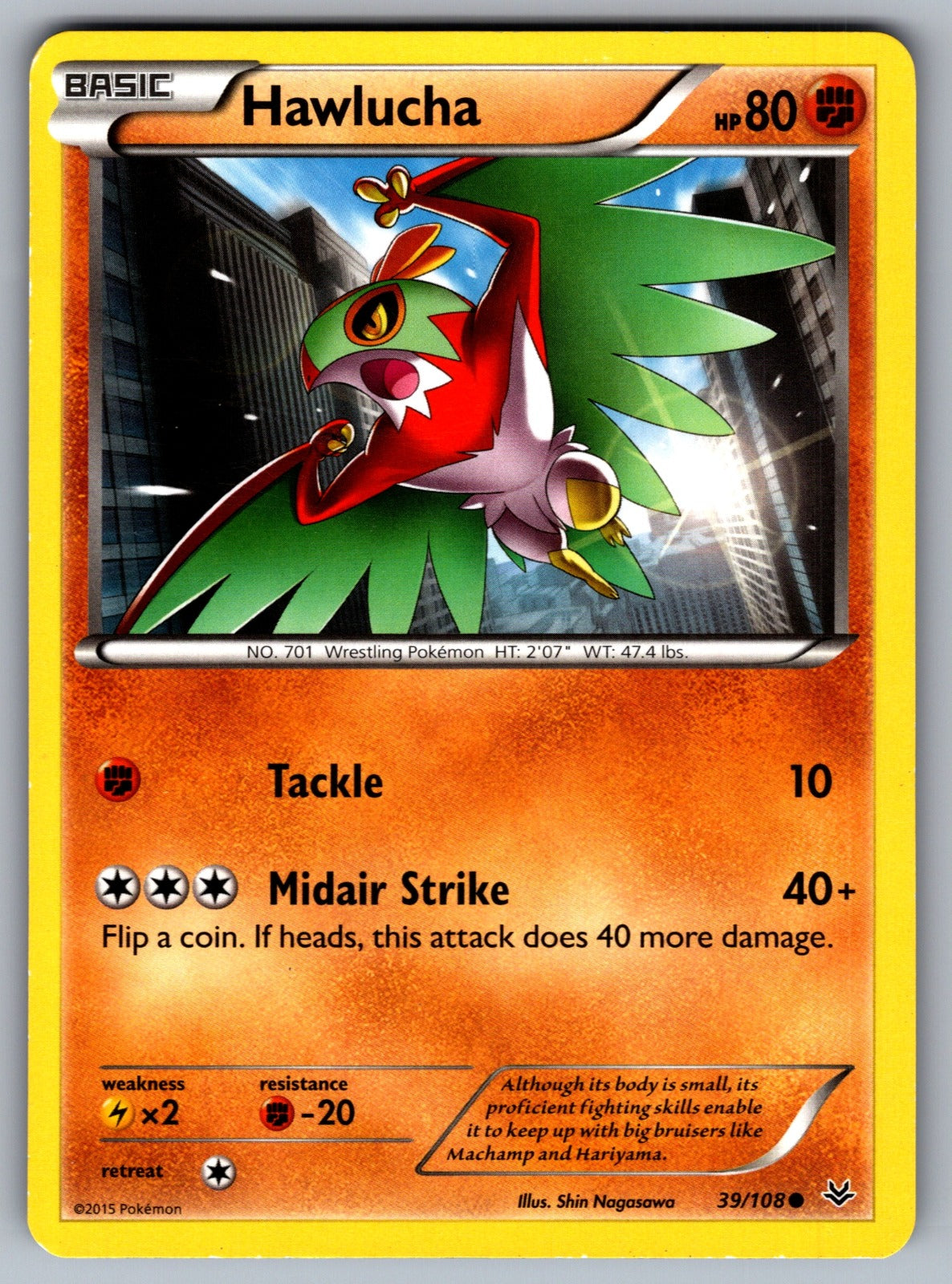 Hawlucha Common XY - Roaring Skies 39/108 LP 2015