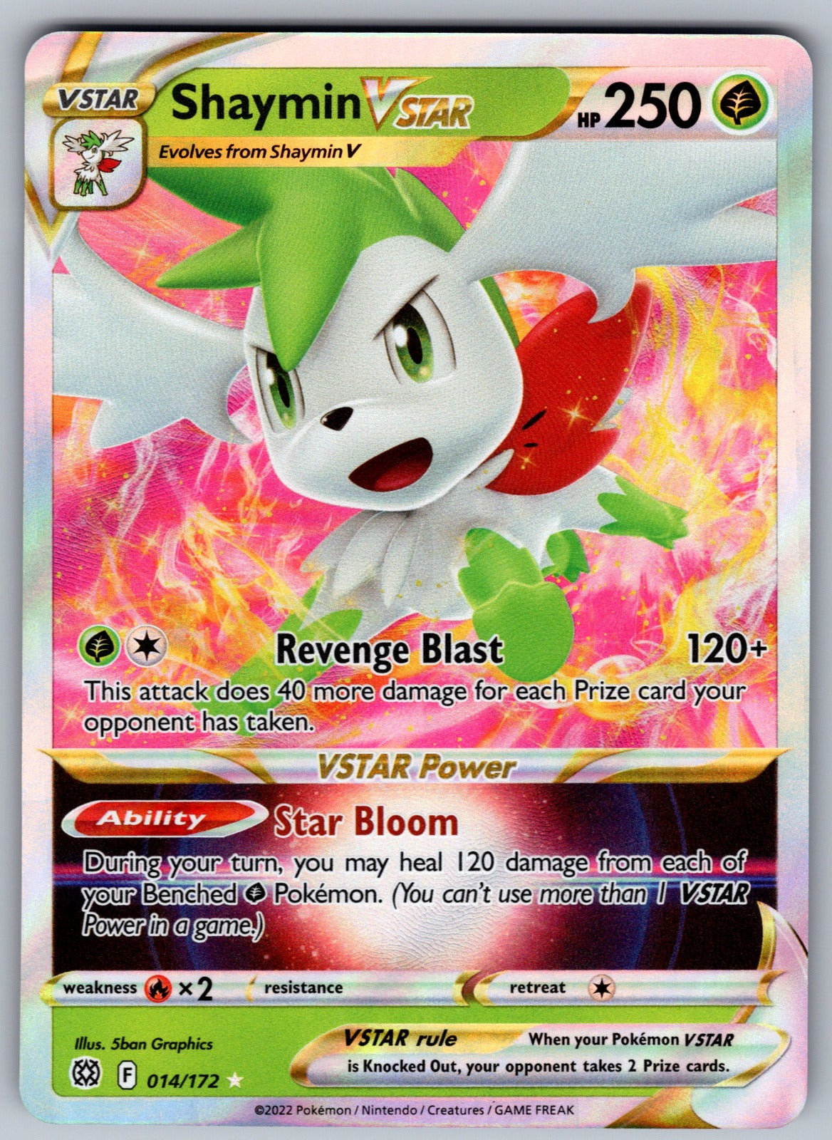 Shaymin VSTAR Holo Ultra Rare SWSH09: Brilliant Stars 014/172 NM 2022