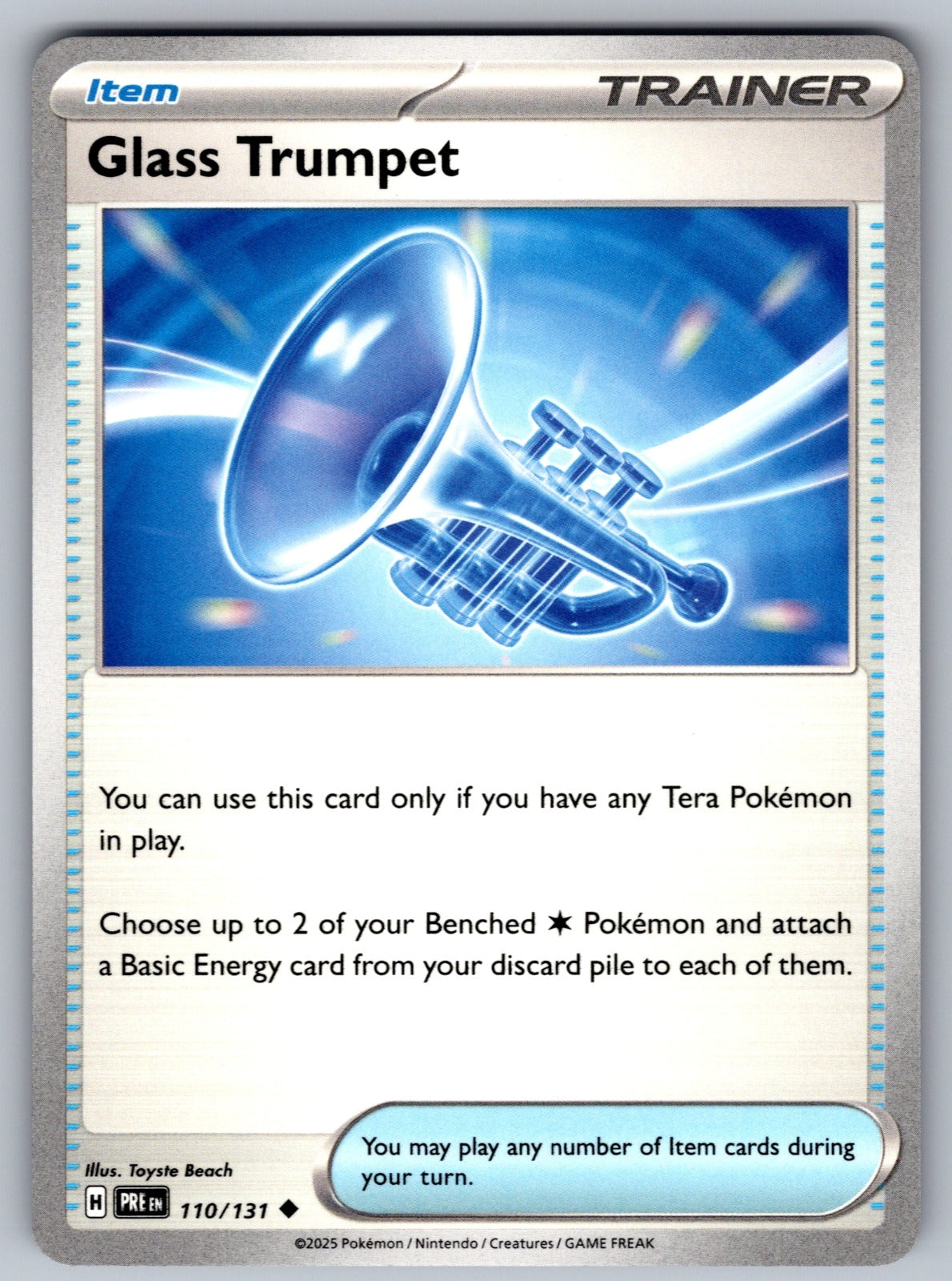 Glass Trumpet Uncommon SV: Prismatic Evolutions 110/131 NM 2025