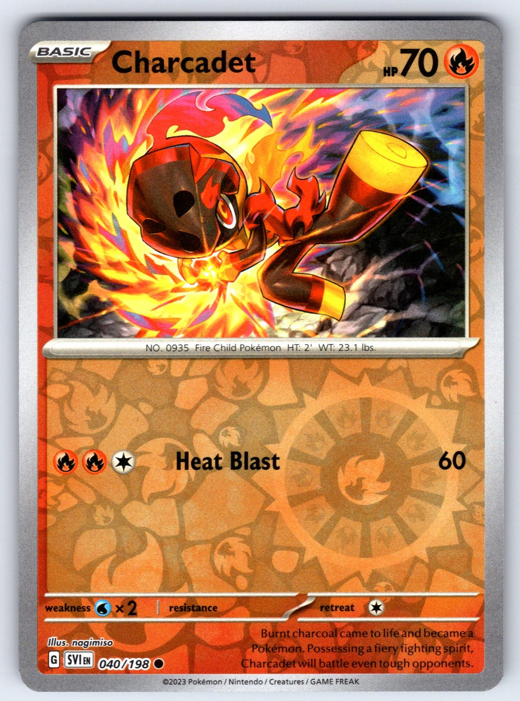 Charcadet Reverse Holo Common SV01: Scarlet & Violet Base Set 040/198 NM 2023