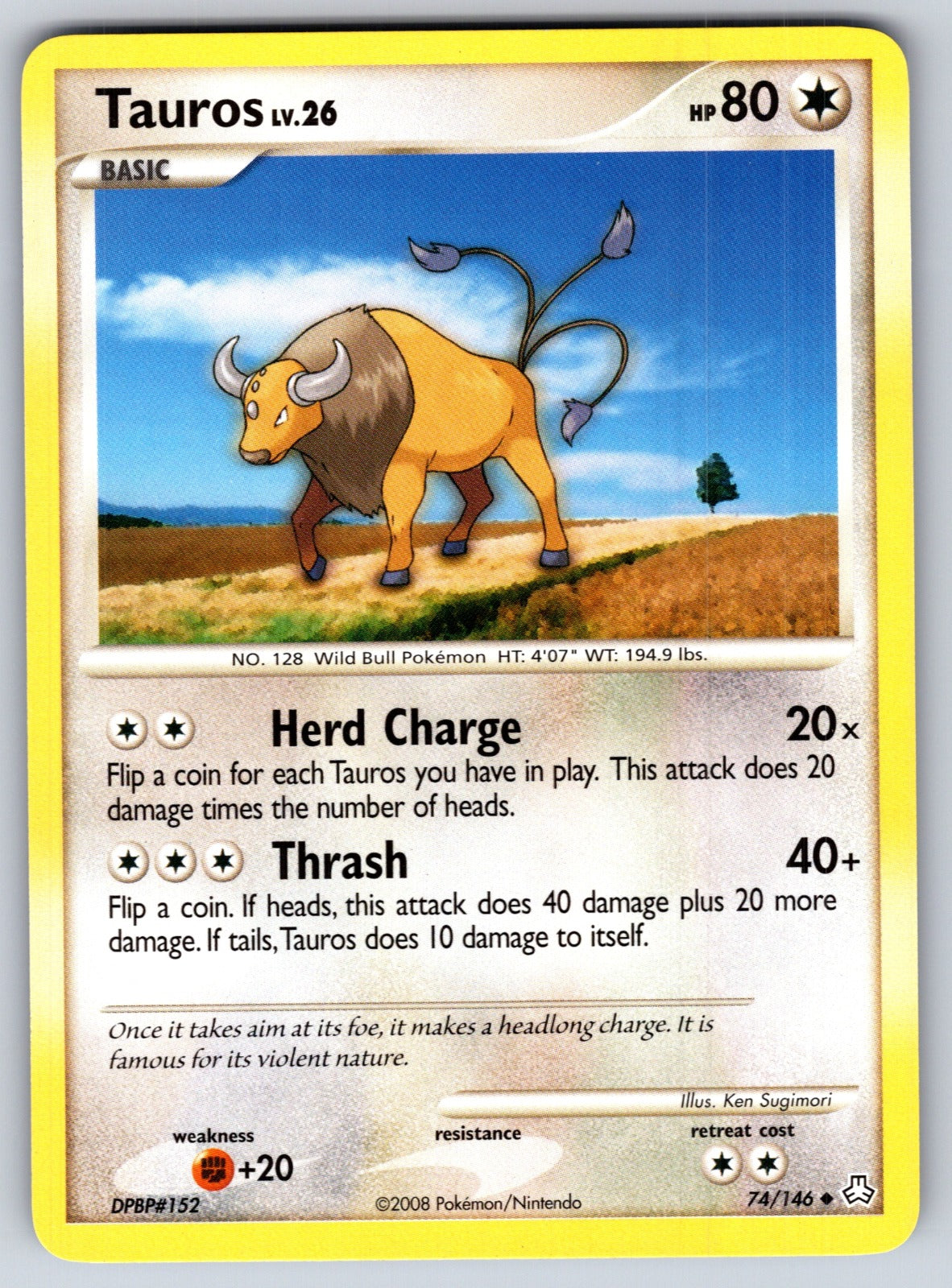 Tauros Uncommon Legends Awakened 74/146 LP 2008