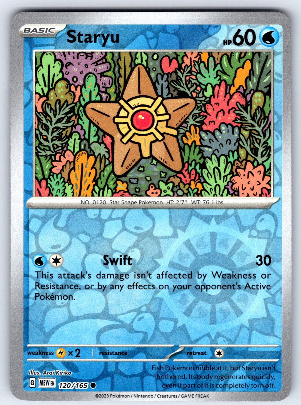 Staryu Reverse Holo Common SV: Scarlet & Violet 151 120/165 NM 2023