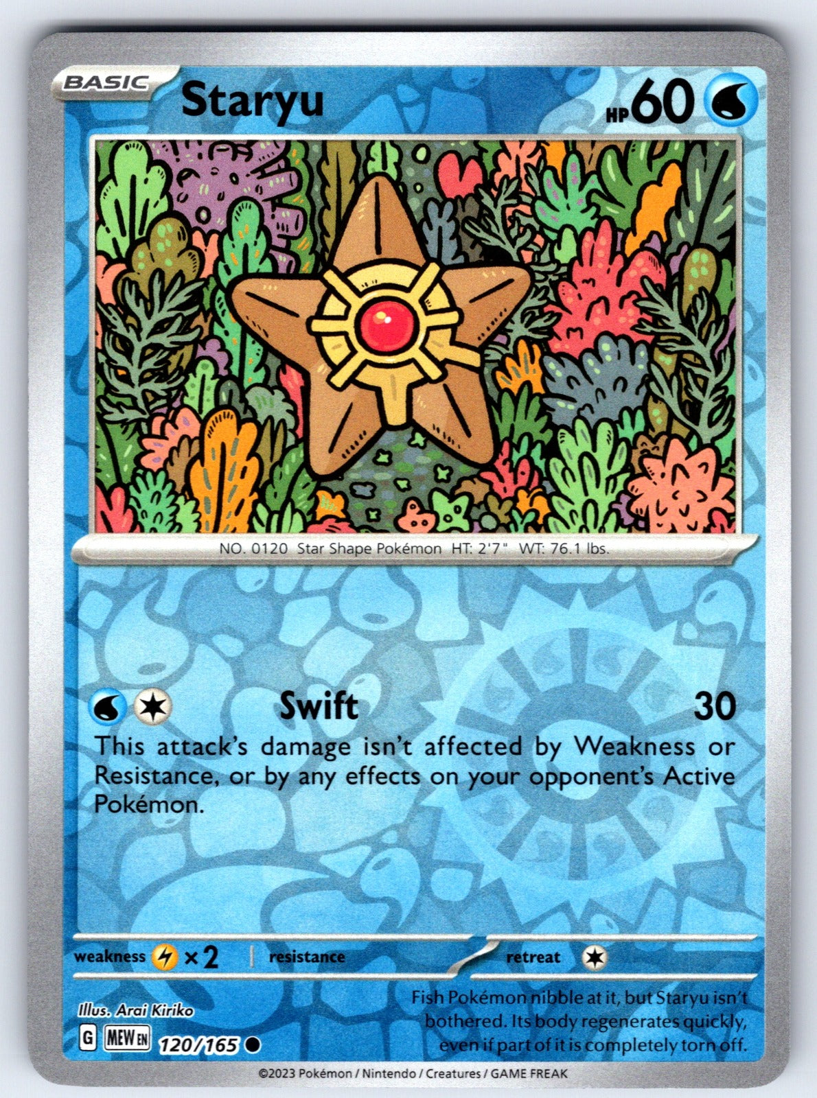 Staryu Reverse Holo Common SV: Scarlet & Violet 151 120/165 NM 2023