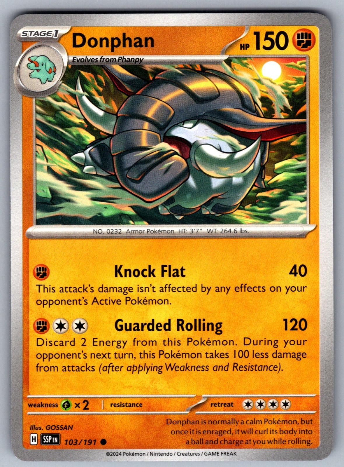 Donphan Common SV08: Surging Sparks 103/191 NM 2024