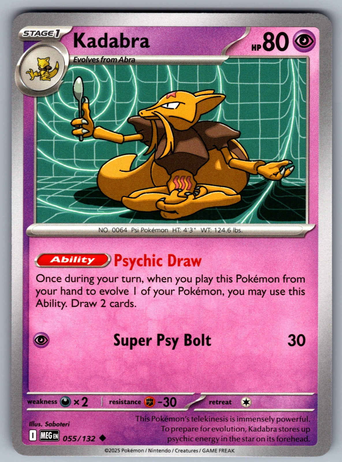Kadabra Uncommon ME01: Mega Evolution 055/132 NM 2025