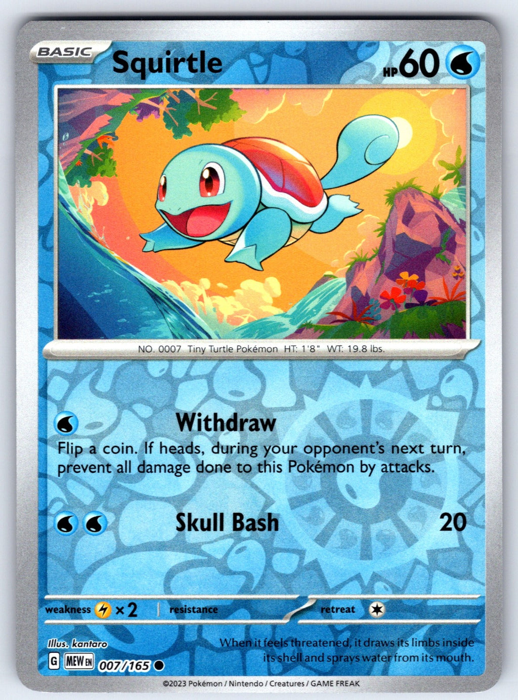 Squirtle Reverse Holo Common SV: Scarlet & Violet 151 007/165 NM 2023