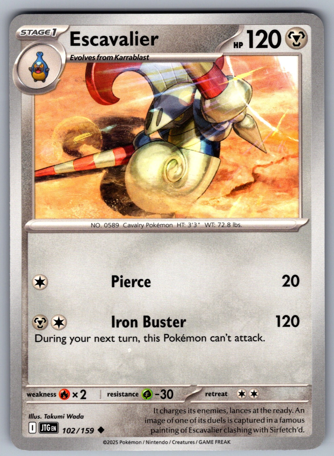 Escavalier Uncommon SV09: Journey Together 102/159 NM 2025