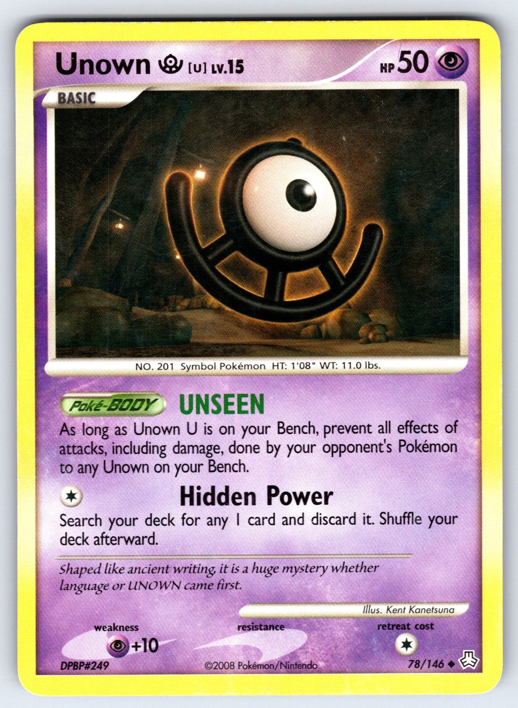 Unown (U) Uncommon Legends Awakened 78/146 LP 2008
