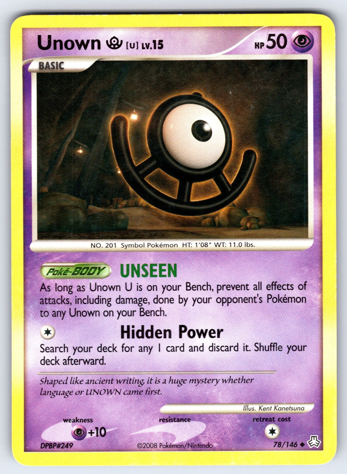 Unown (U) Uncommon Legends Awakened 78/146 LP 2008