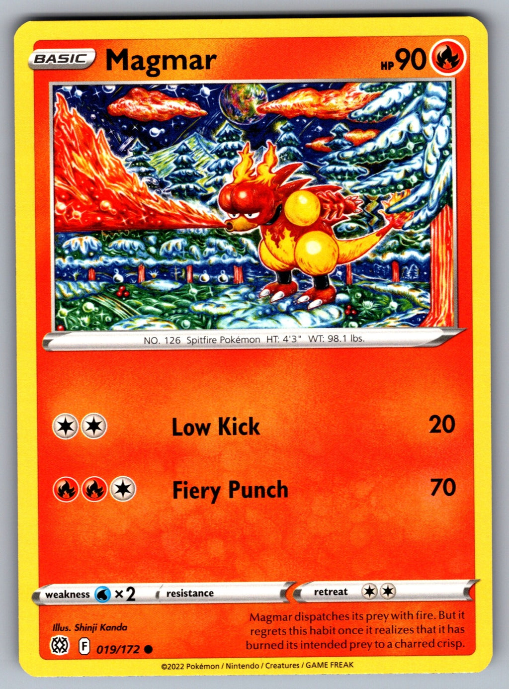 Magmar Common SWSH09: Brilliant Stars 019/172 NM 2022