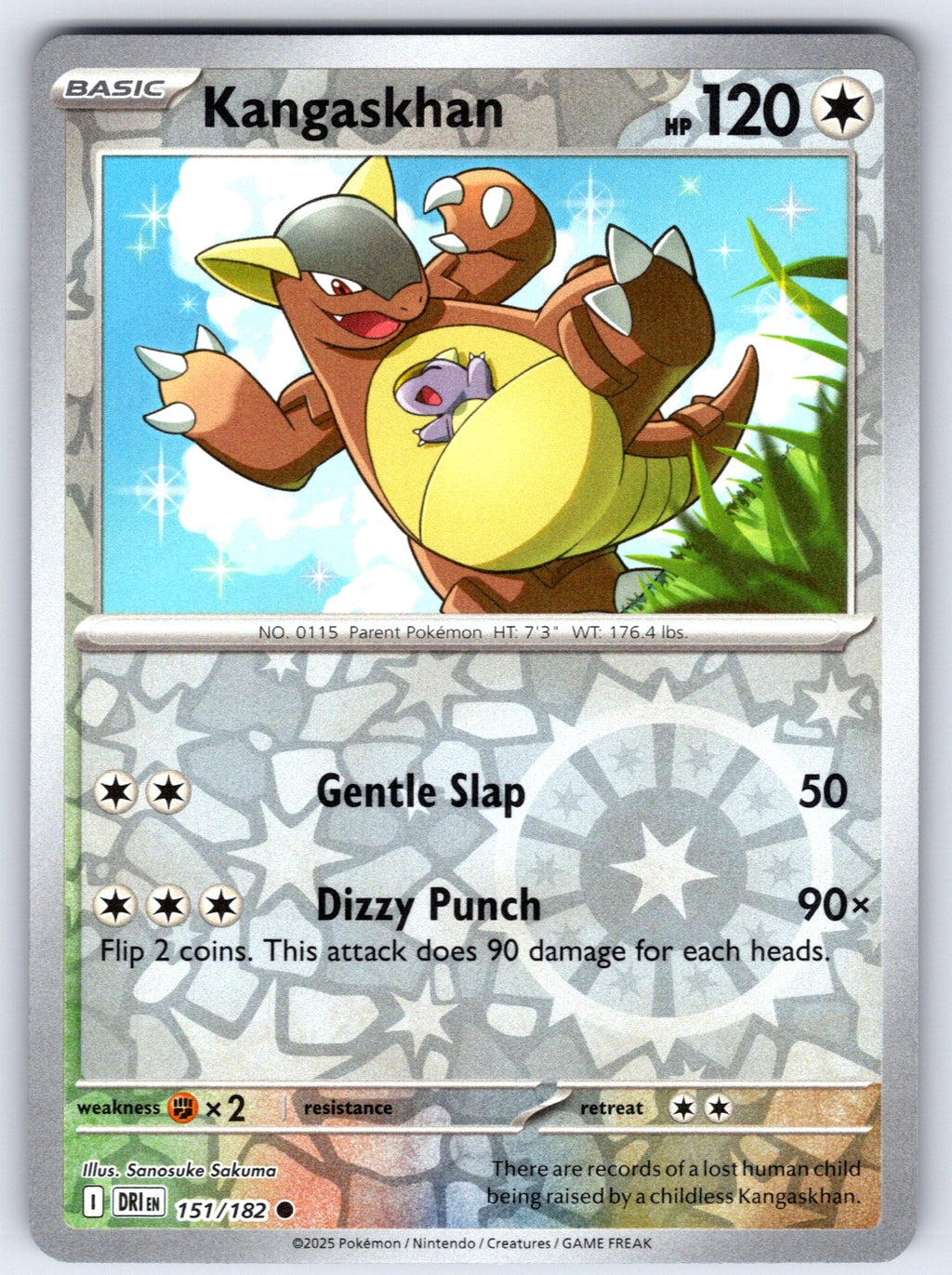 Kangaskhan Reverse Holo Common SV10: Destined Rivals 151/182 NM 2025