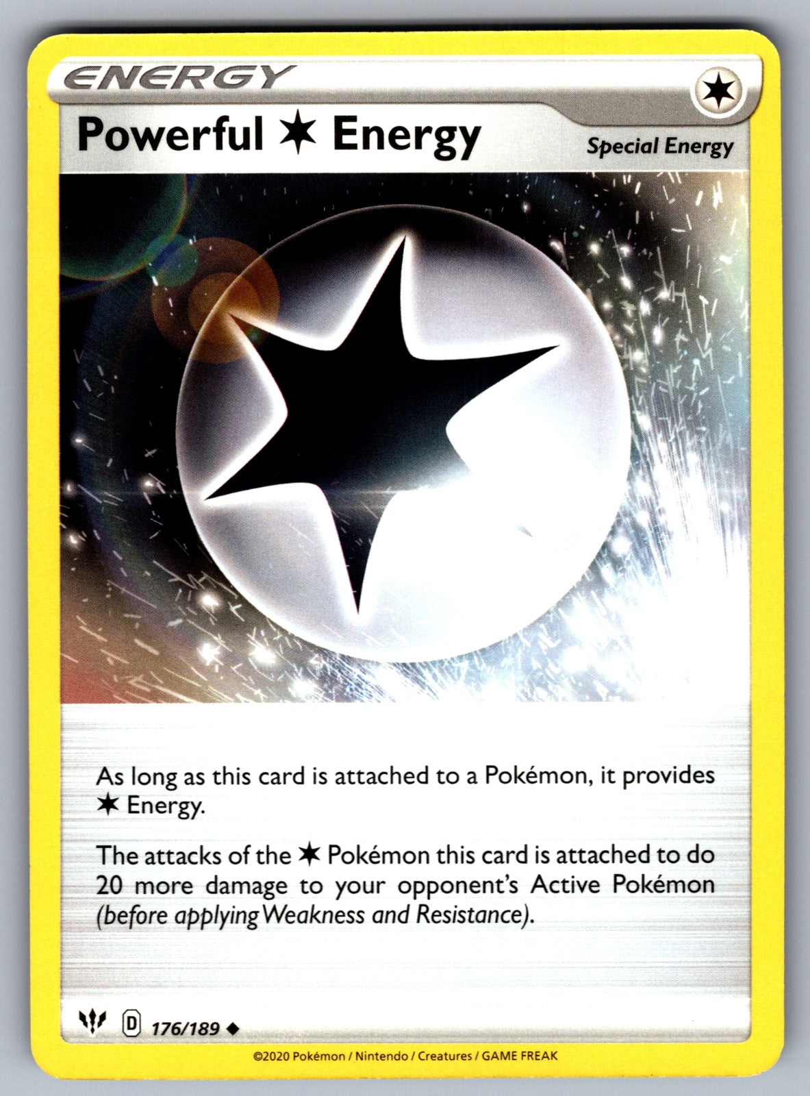 Powerful C Energy Uncommon SWSH03: Darkness Ablaze 176/189 NM 2020