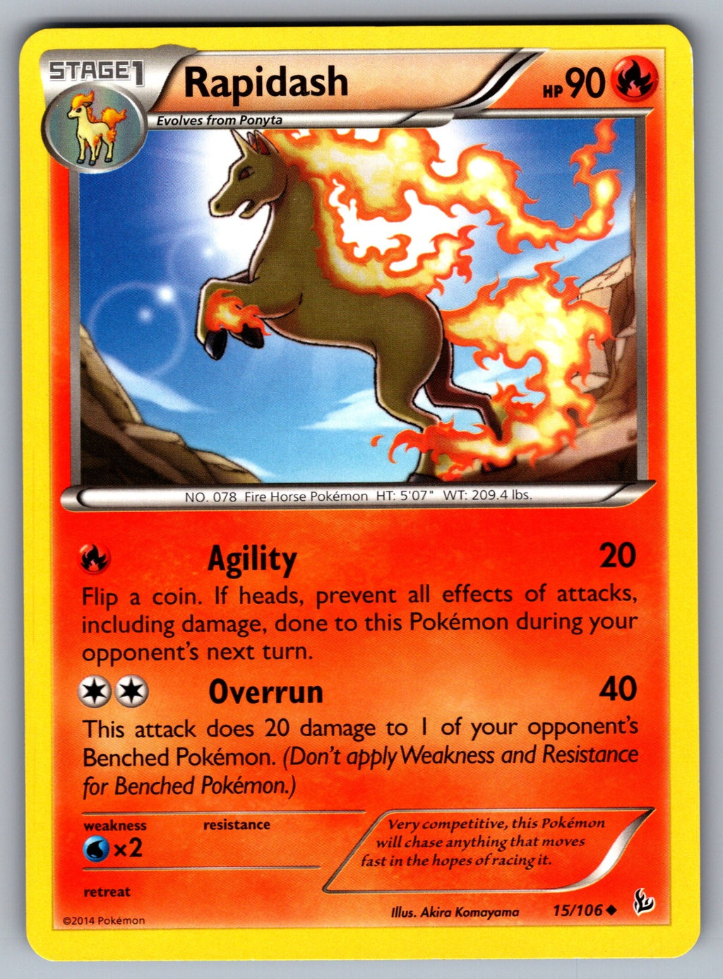 Rapidash Uncommon XY - Flashfire 15/106 LP 2014