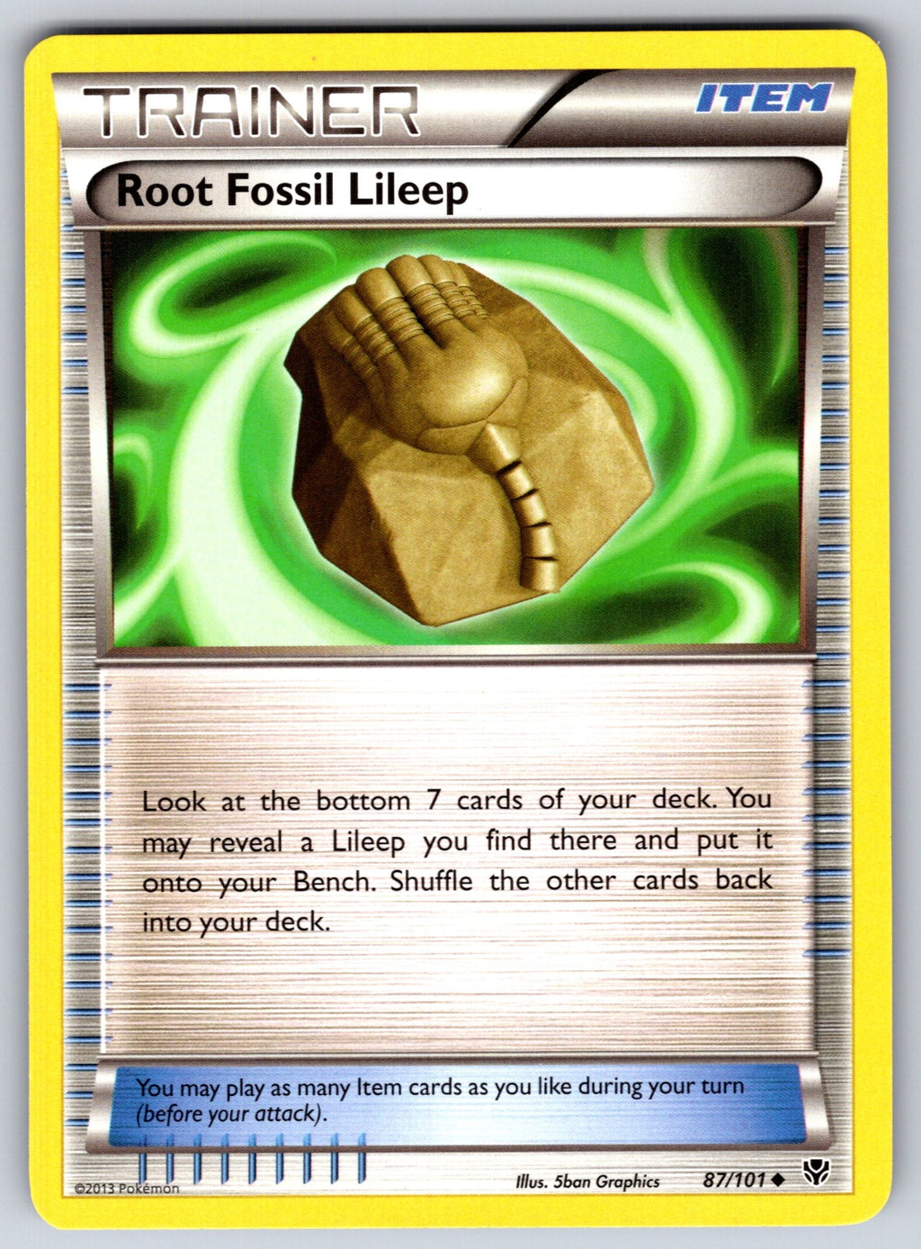 Root Fossil Lileep Uncommon Plasma Blast 87/101 LP 2013