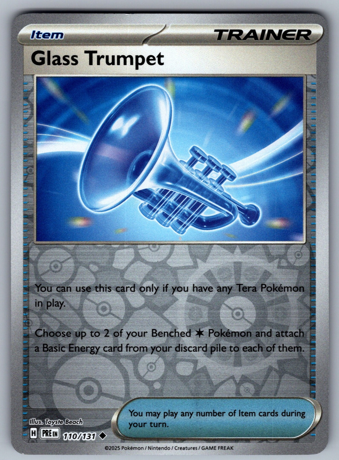 Glass Trumpet Reverse Holo Uncommon SV: Prismatic Evolutions 110/131 NM 2025