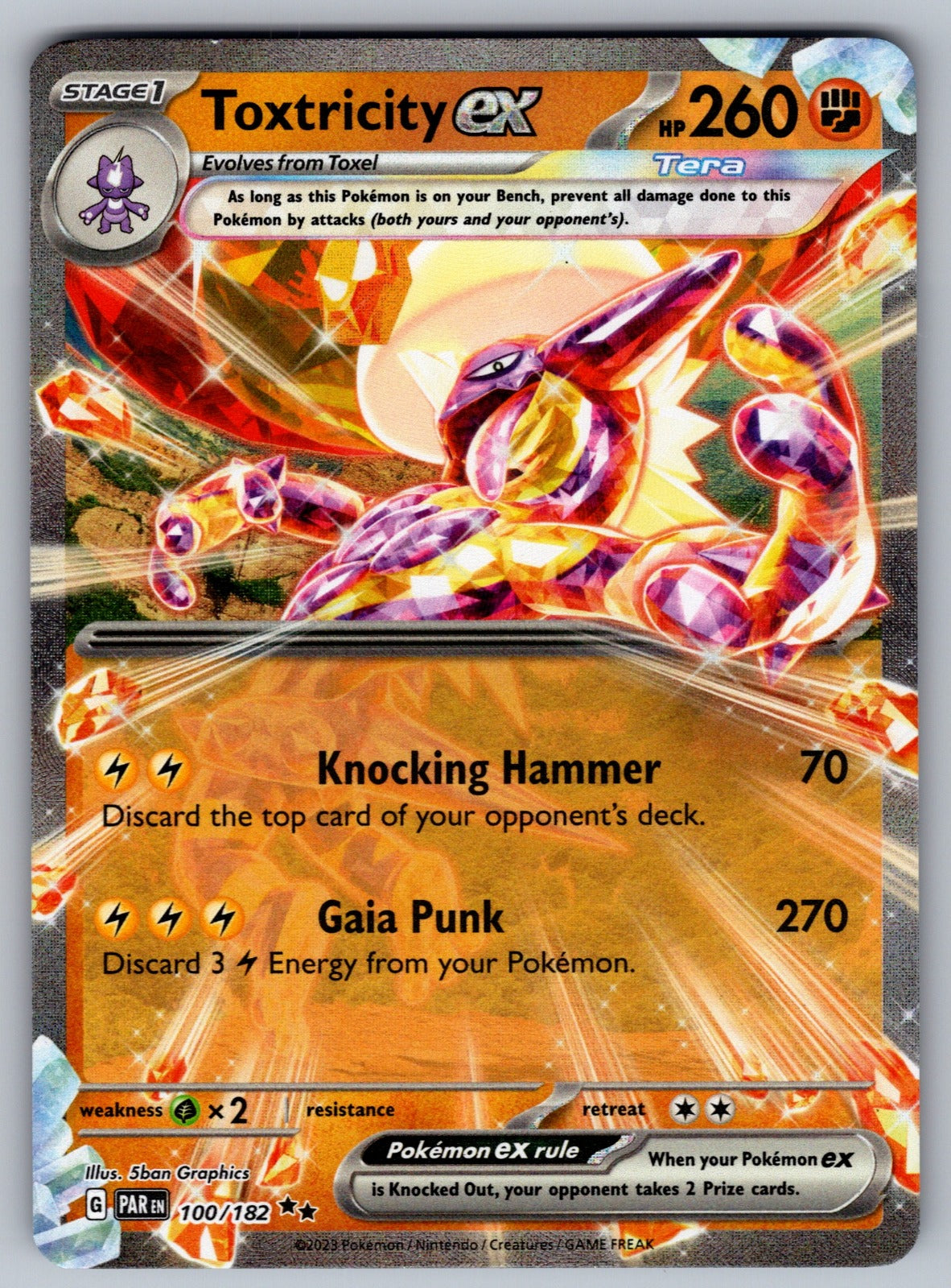 Toxtricity ex Holo Double Rare SV04: Paradox Rift 100/182 NM 2023
