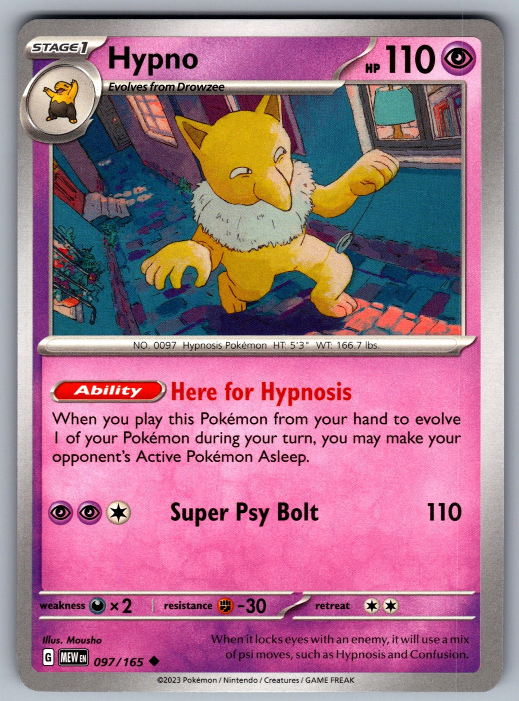 Hypno Uncommon SV: Scarlet & Violet 151 097/165 NM 2023