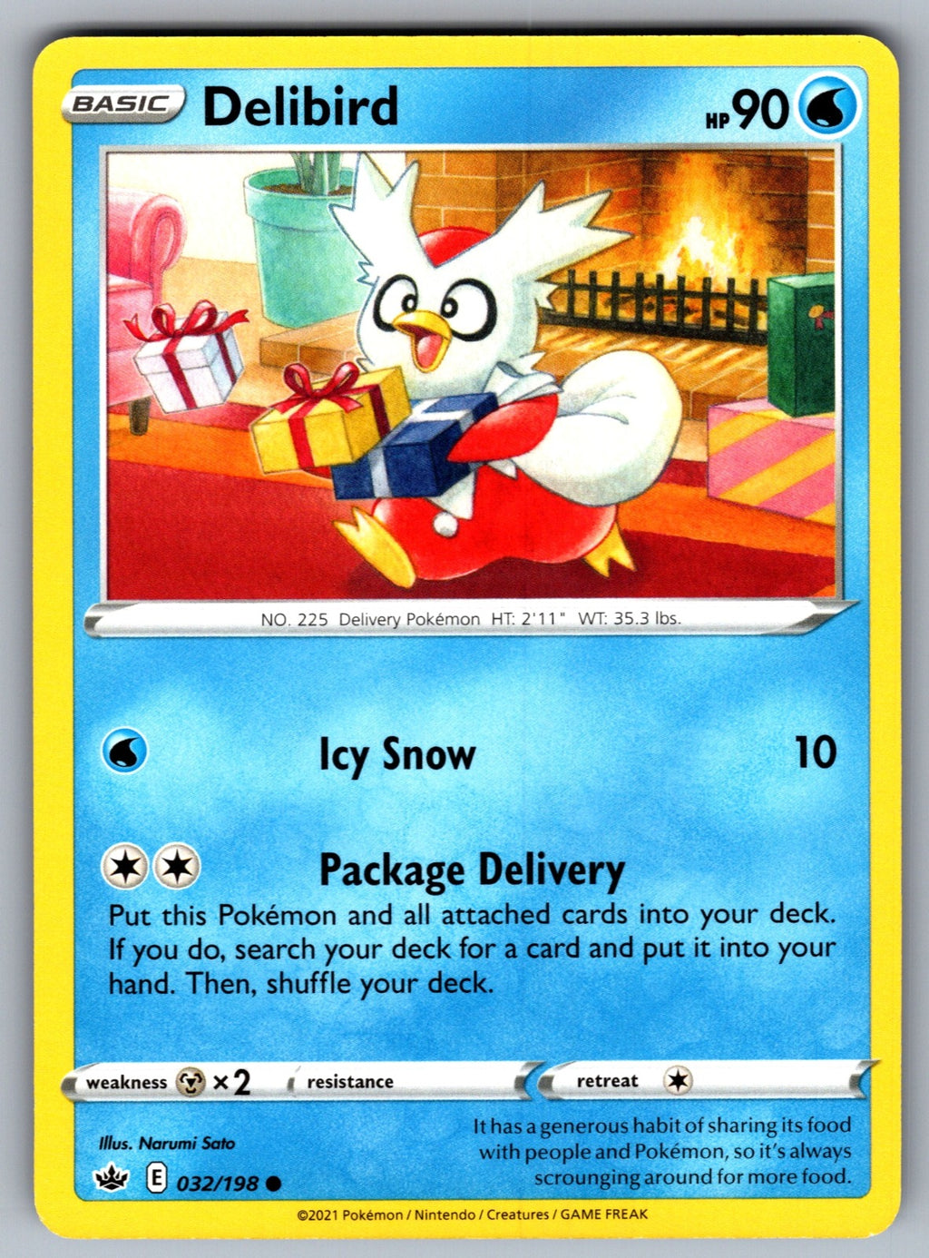 Delibird Common SWSH06: Chilling Reign 032/198 NM 2021