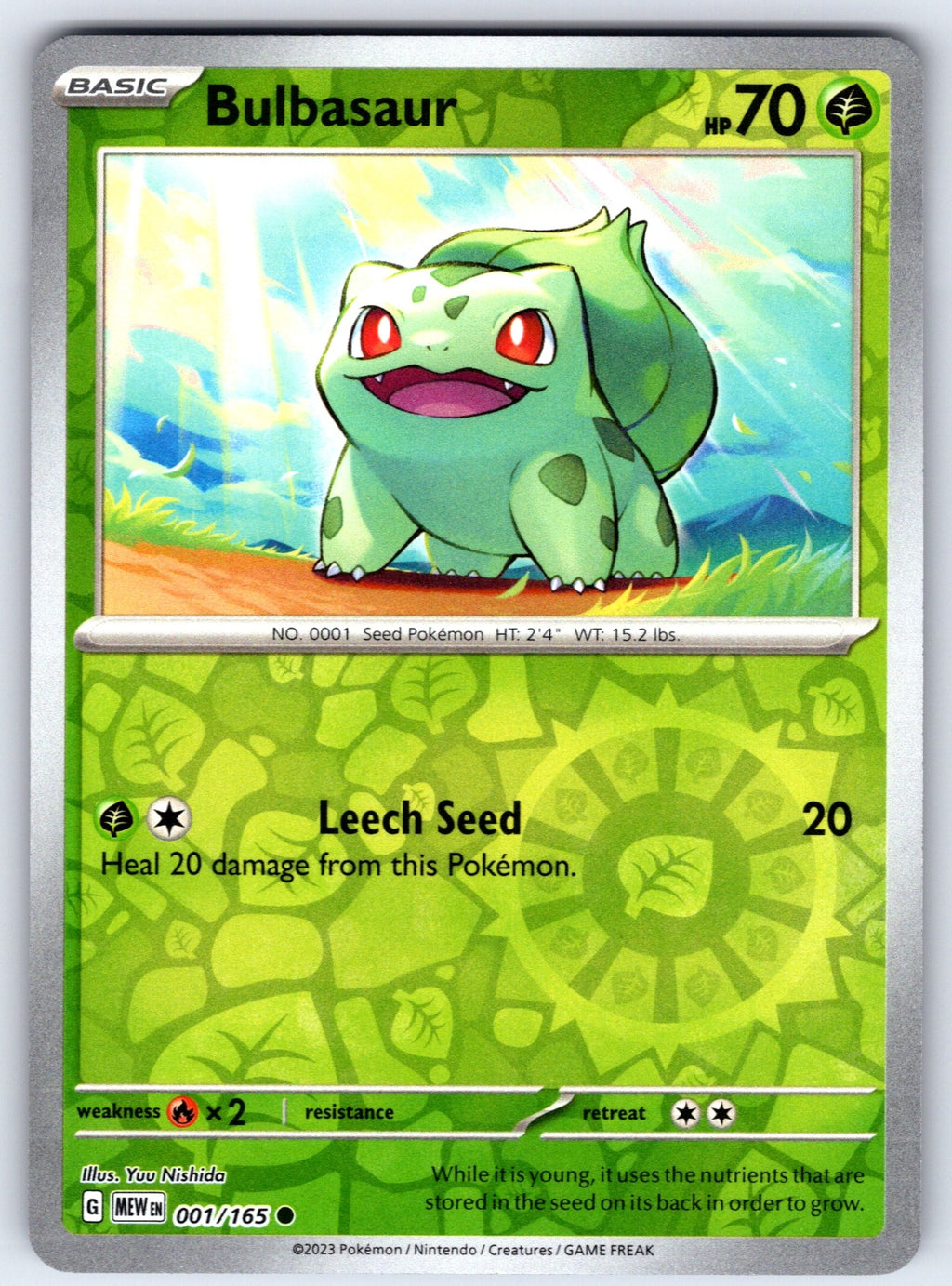 Bulbasaur Reverse Holo Common SV: Scarlet & Violet 151 001/165 NM 2023
