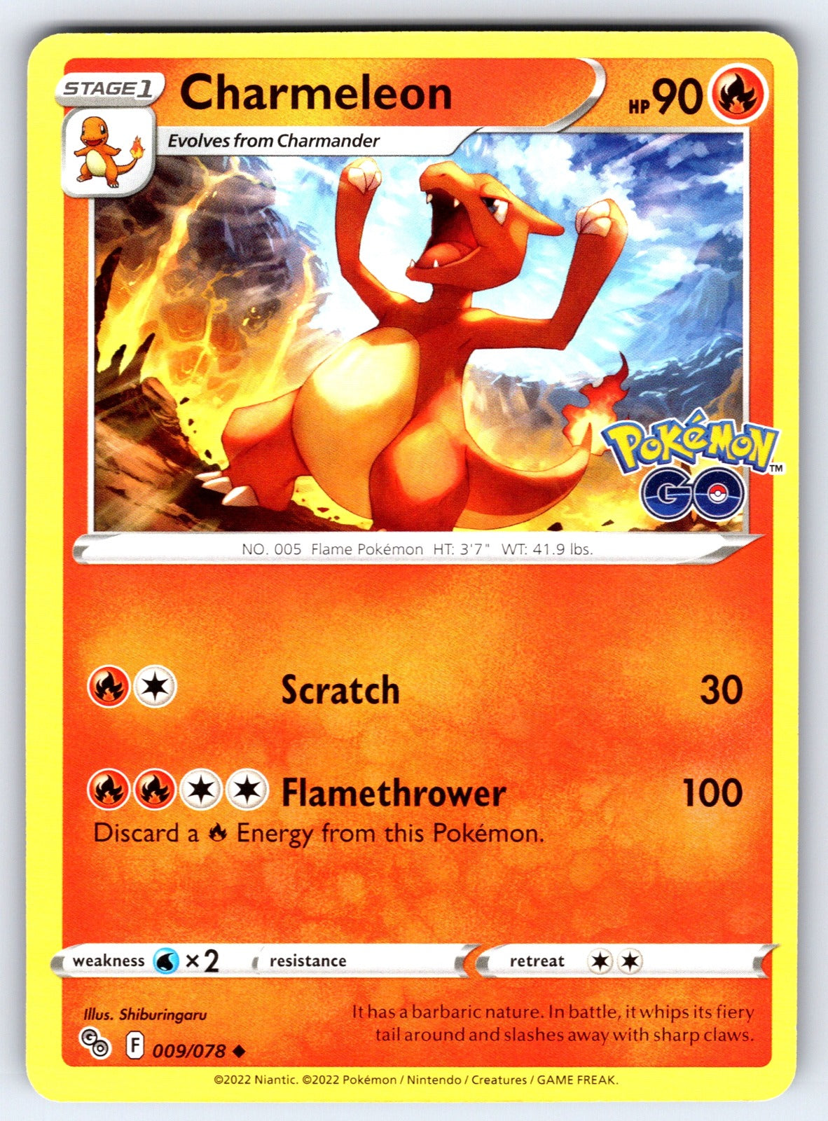 Charmeleon Uncommon Pokemon GO 009/078 NM 2022