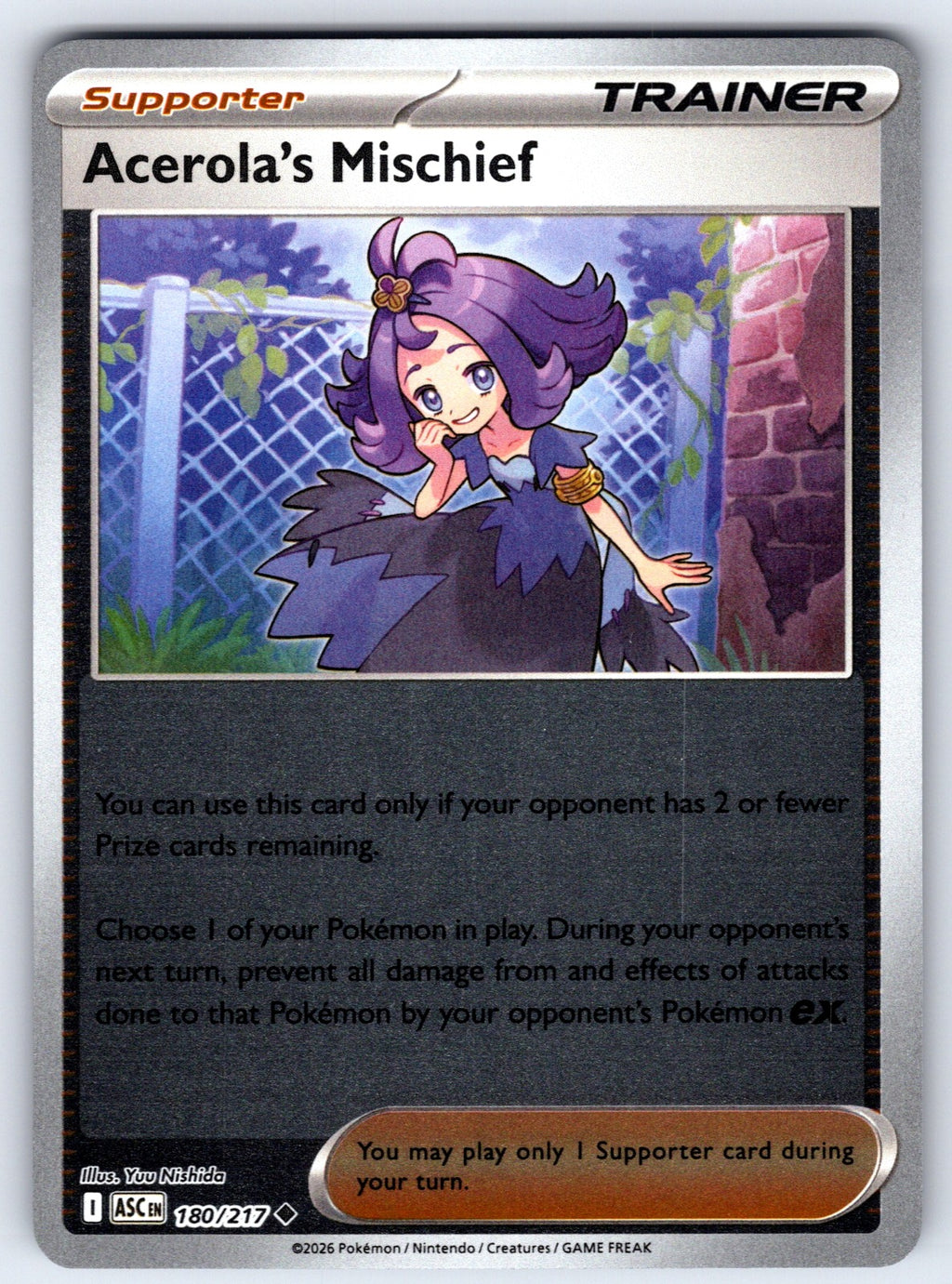 Acerola's Mischief Reverse Holo Uncommon ME: Ascended Heroes 180/217 NM 2026