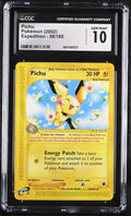CGC 10 GEM MINT Pichu 2002 Expedition 58/165 Non-Holo Rare Pokemon Card