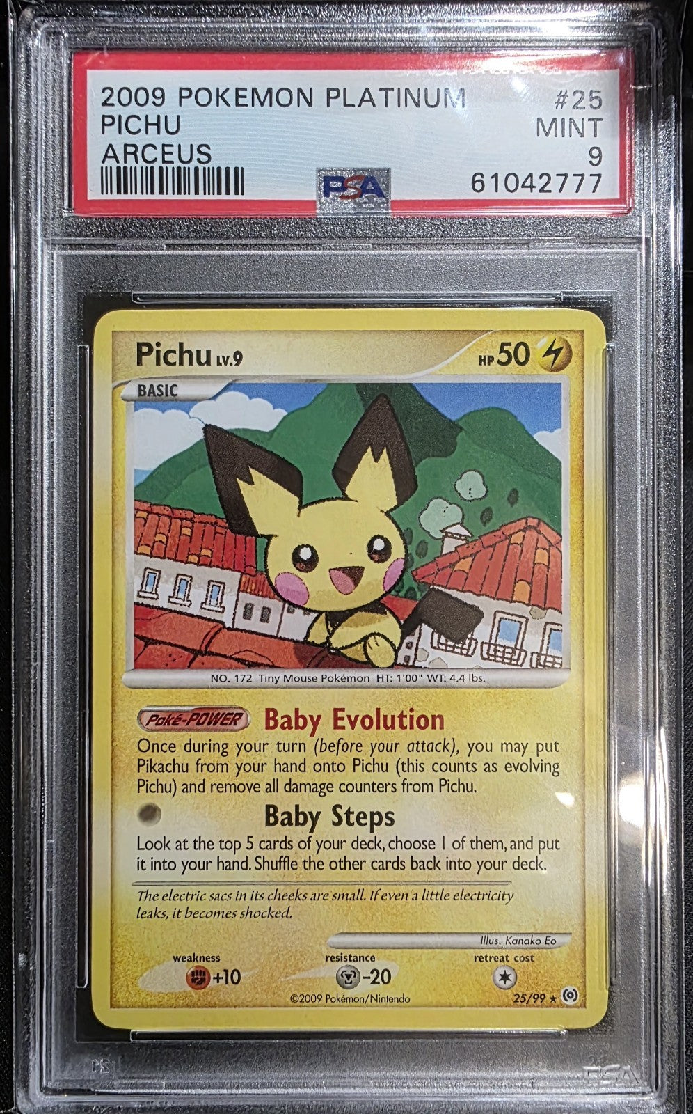 2009 POKEMON PLATINUM ARCEUS #25 PICHU ARCEUS PSA 9