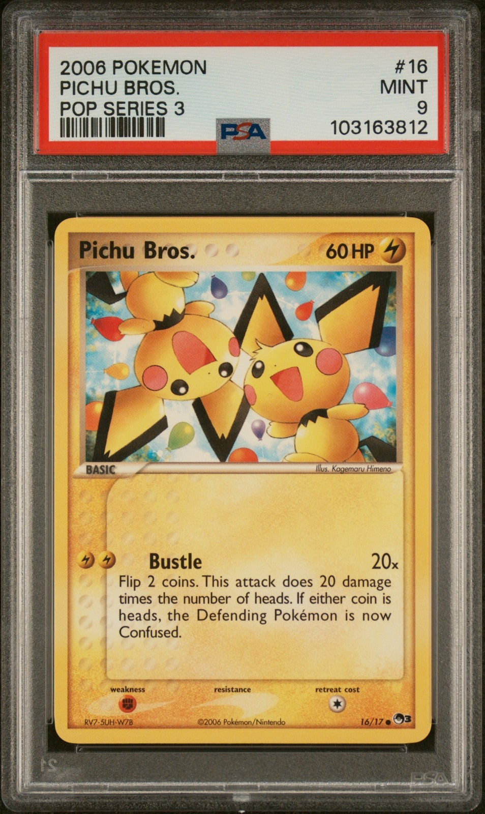 Pichu Bros. 16 Pop 3 Pokemon PSA 9