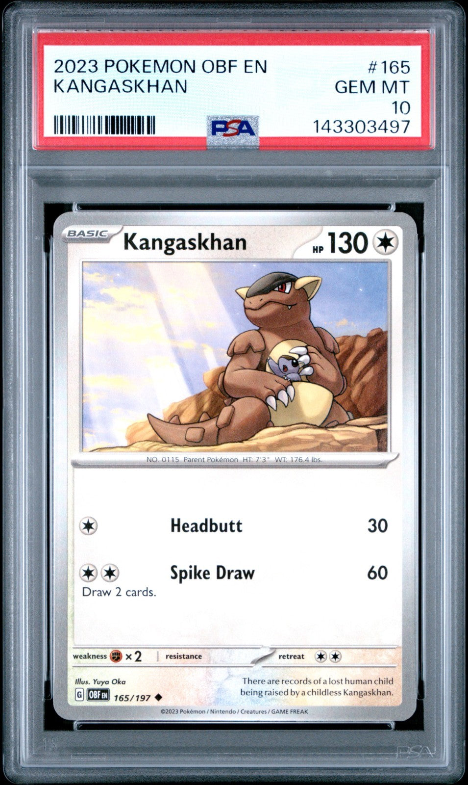 2023 POKEMON OBF EN-OBSIDIAN FLAMES #165 KANGASKHAN 10