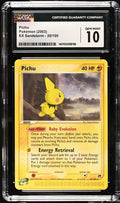 CGC 10 GEM MINT Pichu 20/100 EX Sandstorm Vintage 2003 Pokemon