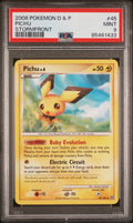PSA MINT 9 Pichu Stormfront 2008 Pokemon D & P - 45/100 Population 14