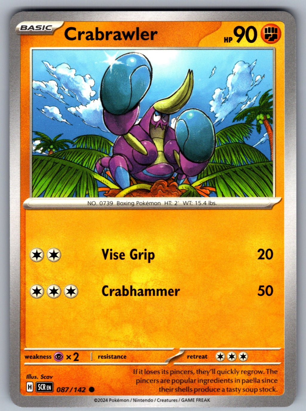 Crabrawler Common SV07: Stellar Crown 087/142 NM 2024