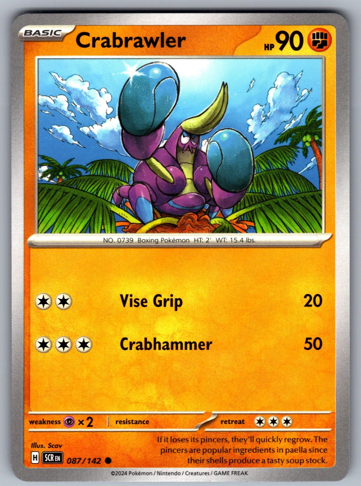 Crabrawler Common SV07: Stellar Crown 087/142 NM 2024