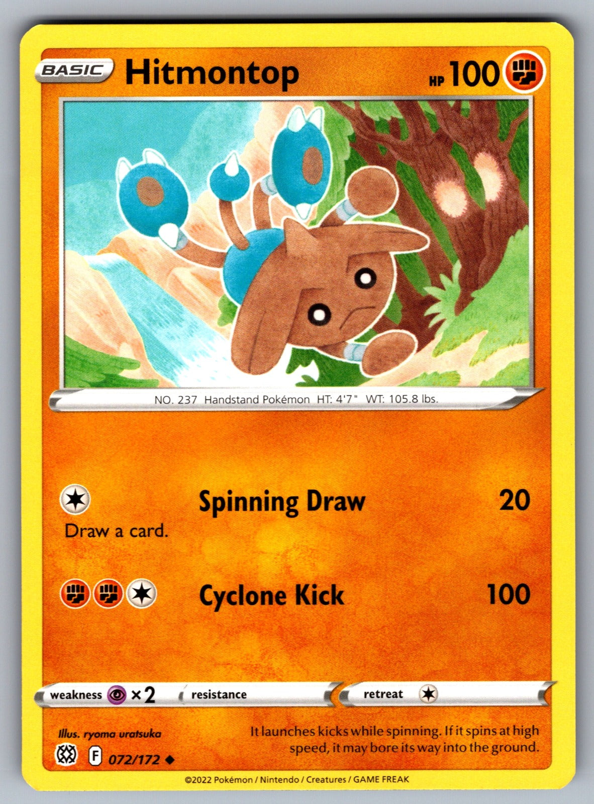 Hitmontop Uncommon SWSH09: Brilliant Stars 072/172 NM 2022