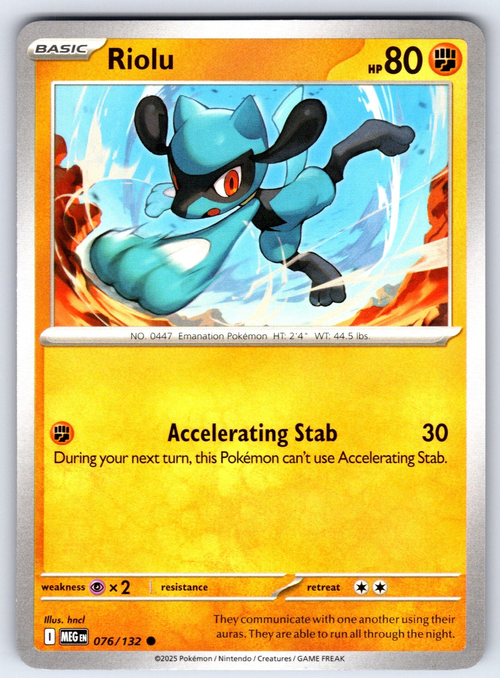 Riolu Common ME01: Mega Evolution 076/132 NM 2025