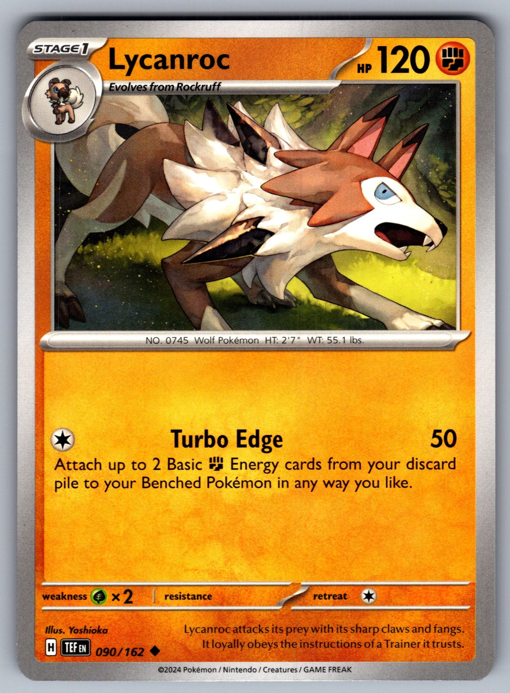 Lycanroc Uncommon SV05: Temporal Forces 090/162 NM 2024