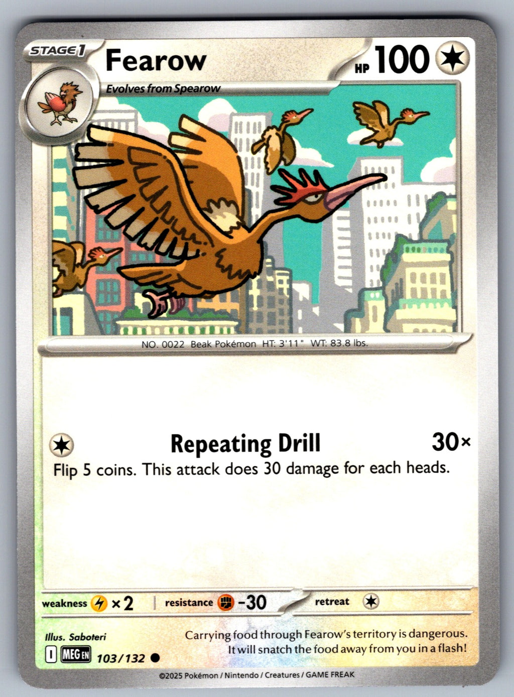 Fearow Common ME01: Mega Evolution 103/132 NM 2025
