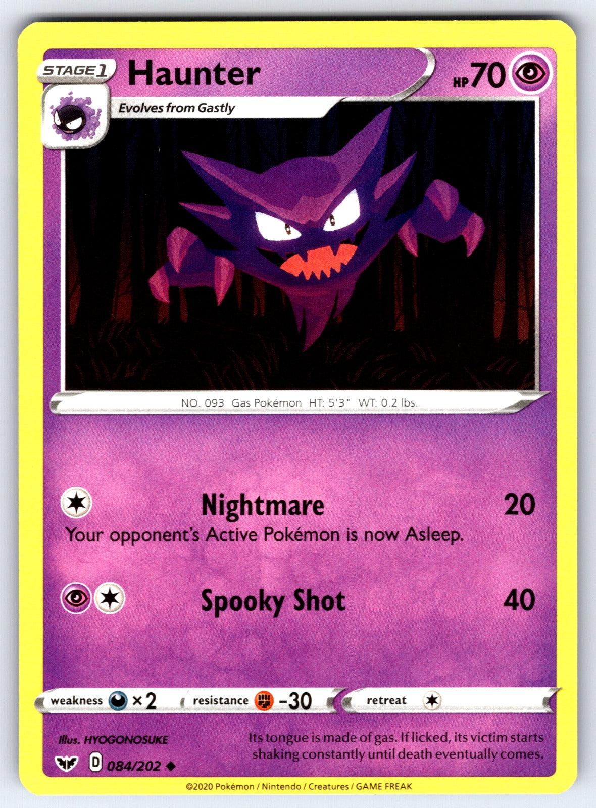Haunter Uncommon SWSH01: Sword & Shield Base Set 084/202 NM 2020