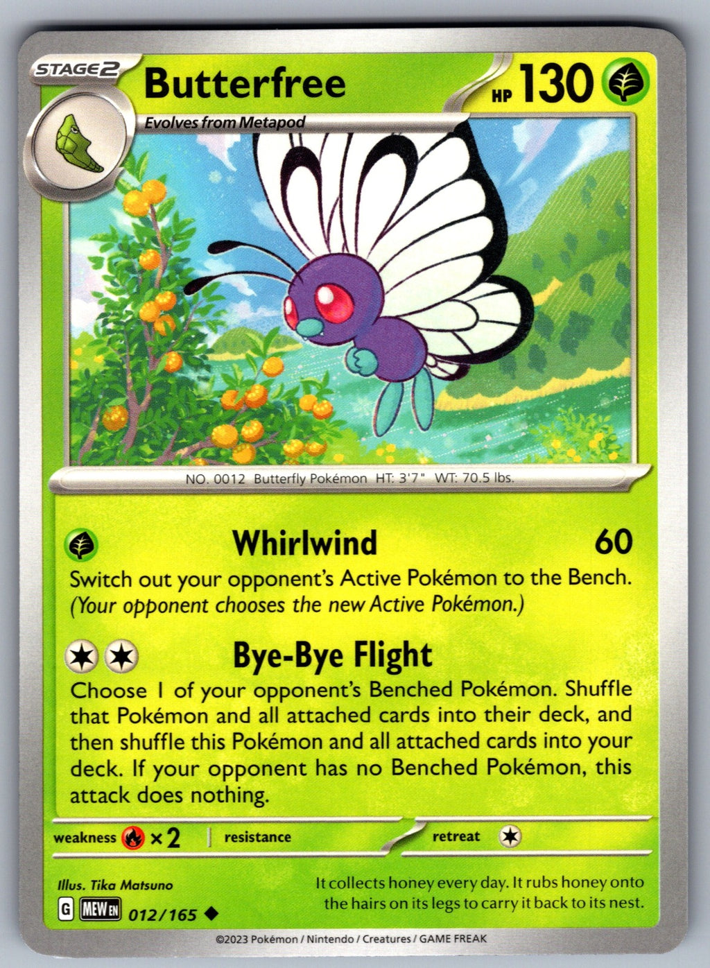 Butterfree Uncommon SV: Scarlet & Violet 151 012/165 NM 2023