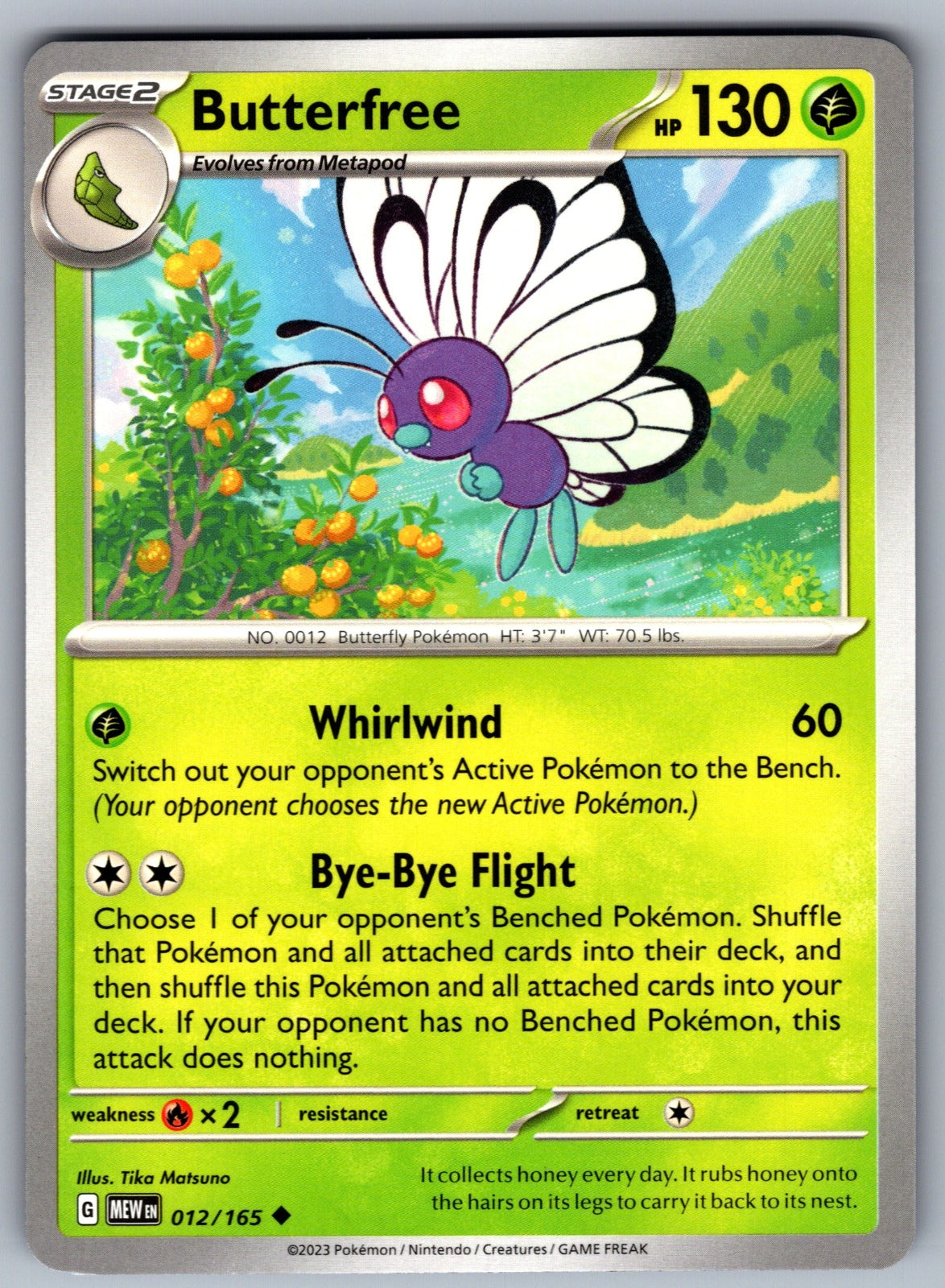 Butterfree Uncommon SV: Scarlet & Violet 151 012/165 NM 2023