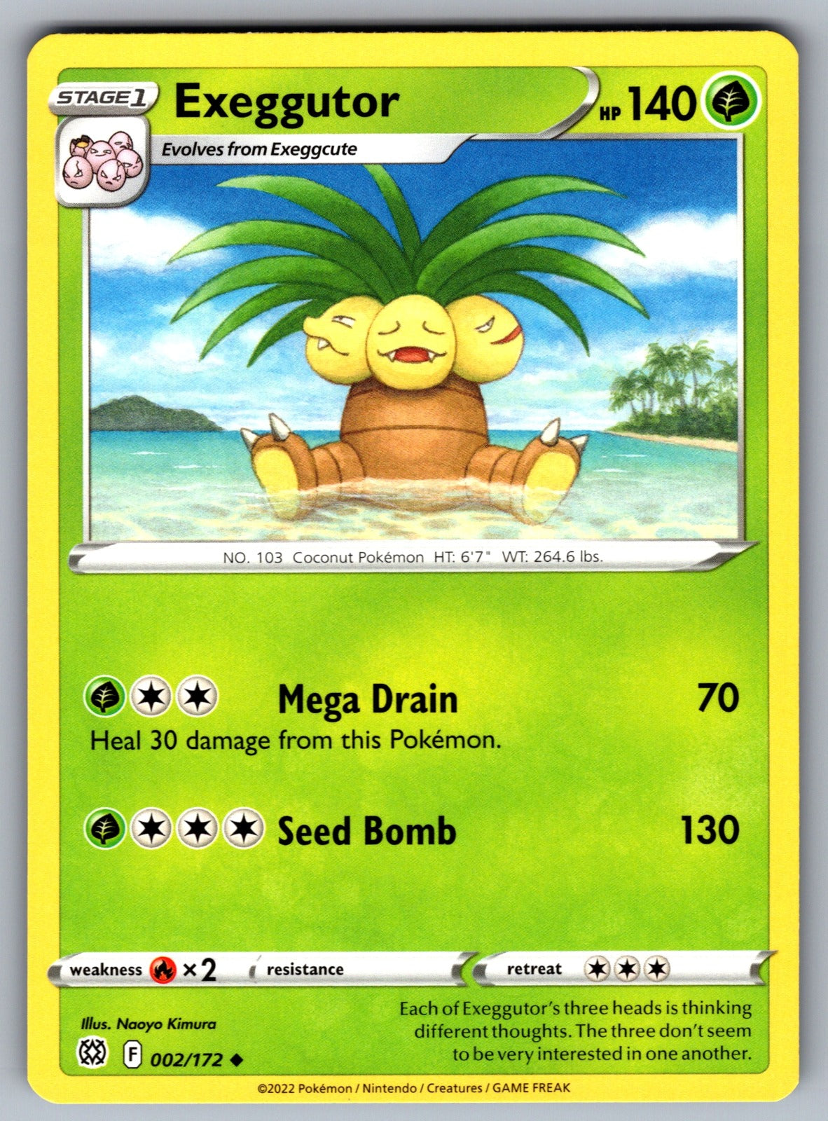 Exeggutor Uncommon SWSH09: Brilliant Stars 002/172 NM 2022