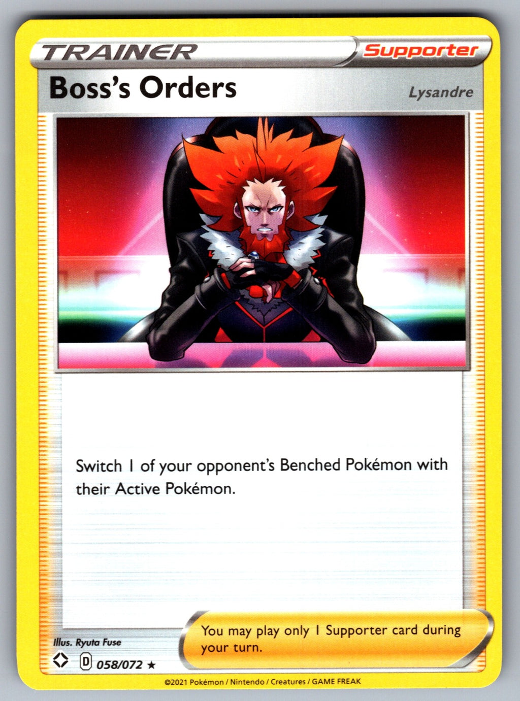 Boss's Orders Rare Shining Fates 058/072 NM 2021
