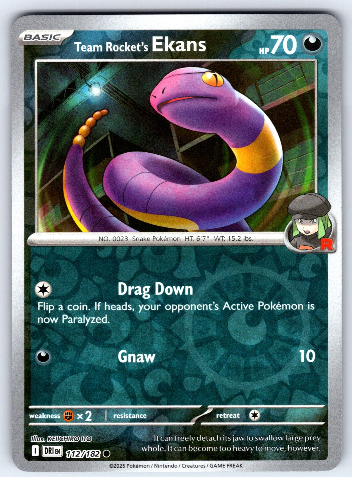 Team Rocket's Ekans Common SV10: Destined Rivals 112/182 NM 2025